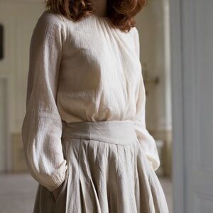 VORIAGH Ziema cream cotton top, new with tags, size S/M